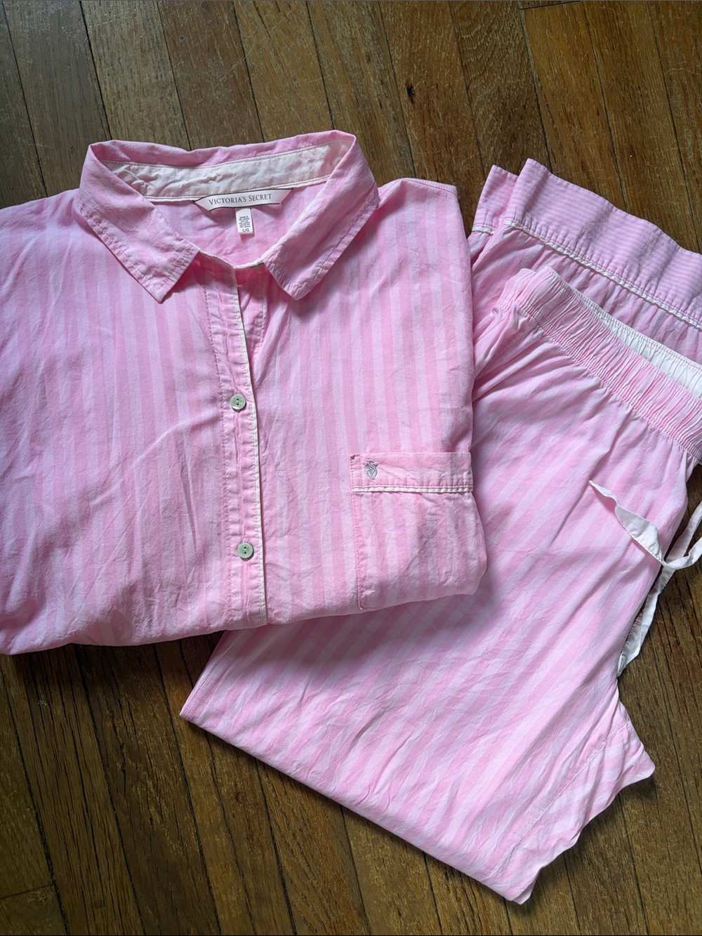 Victoria's Secret Pink Striped Pajama Set